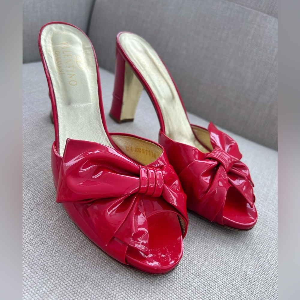 Valentino Cherry Red & Gold Heels